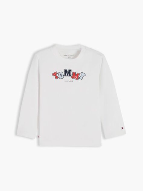 Άσπρο Μακρυμάνικο T-Shirt Με Λογότυπο  Βρεφικά