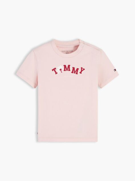 Ροζ T-Shirt Με Λογότυπο Και Κλασική Λαιμόκοψη  Βρεφικά