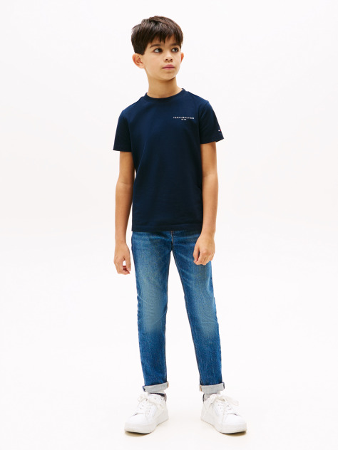 Μπλε T-Shirt Με Λογότυπο Και Κλασική Λαιμόκοψη  Παιδί Unisex