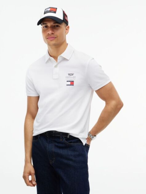 White TH x Cadillac Formula 1® Team Logo Polo Shirt  Unisex