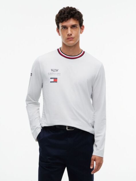 Grey TH x Cadillac Formula 1® Team Repeat Chevron Long Sleeve T-Shirt  Unisex