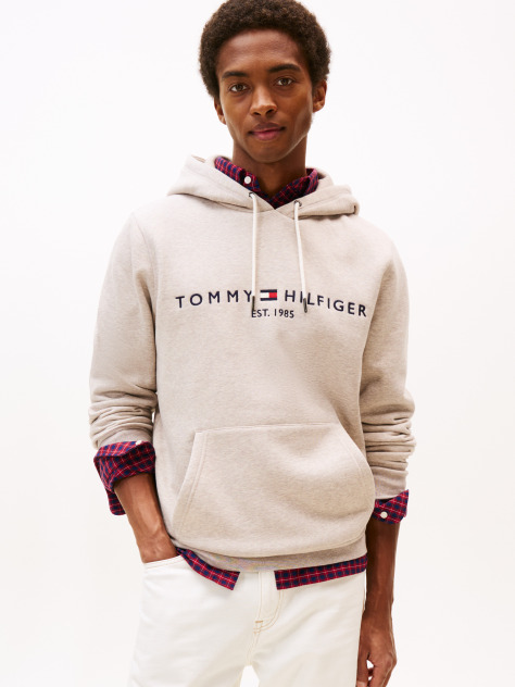 Μπεζ Flex Hoody Με Λογότυπο  Άνδρες