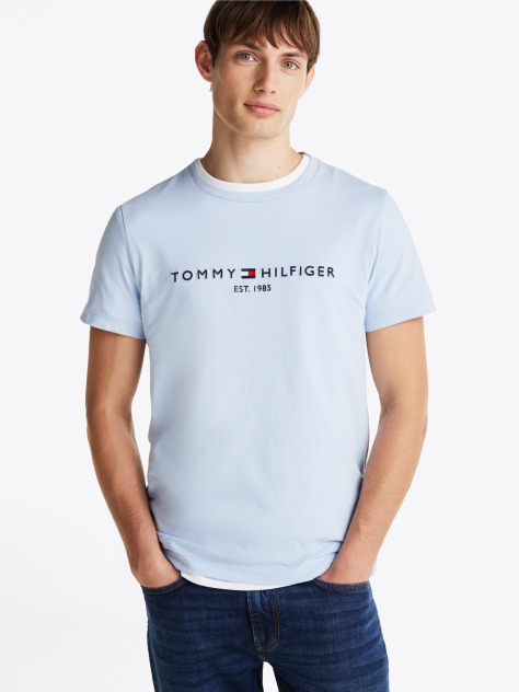 Blue Organic Cotton Chest Logo T-Shirt  Men