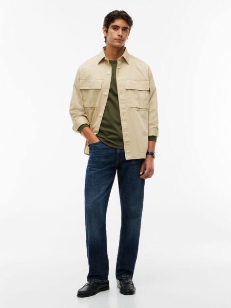 Green Slim Interlock Long Sleeve T-Shirt  Men