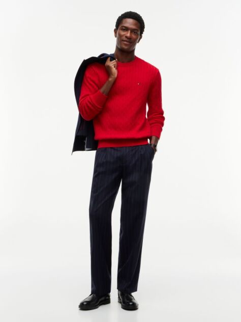 Red Classics Cable Knit Relaxed Fit Jumper  Men