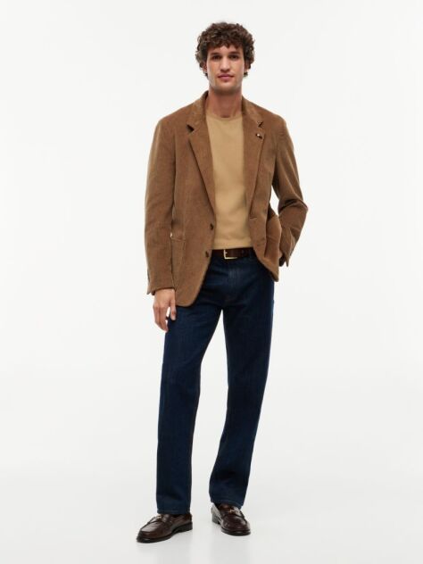 Brown Interlock Knit T-Shirt  Men