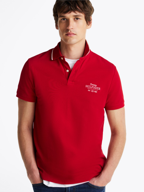 Red Logo Embroidery Polo  Men