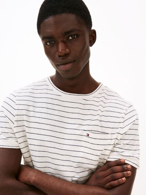 Multi Flag Embroidery Stripe T-Shirt  Men