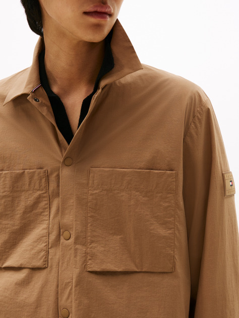 Brown Performance Water Repellent Shirt Jacket  Men