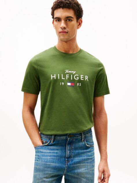 Πράσινο T-Shirt Με Λογότυπο Και Στρογγυλή Λαιμόκοψη  Άνδρες