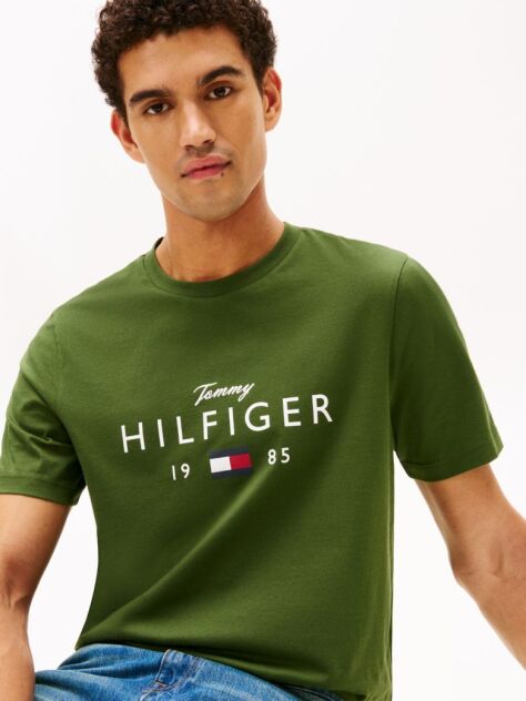 Πράσινο T-Shirt Με Λογότυπο Και Στρογγυλή Λαιμόκοψη  Άνδρες
