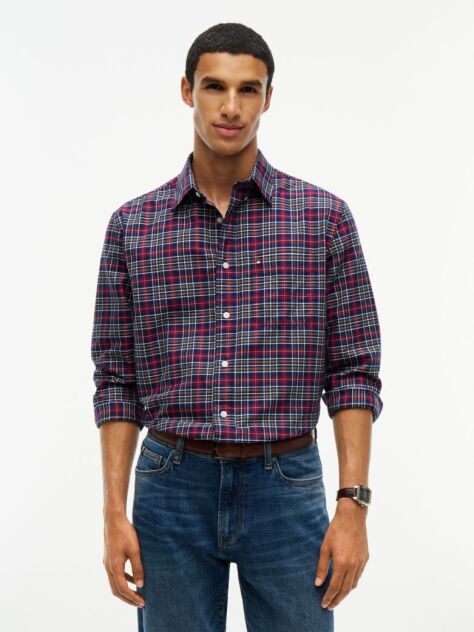 Multi Relaxed Fit Tartan Check Oxford Shirt  Men