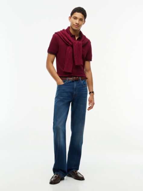 Red Regular Fit Mélange Trim Pique Polo Shirt  Men