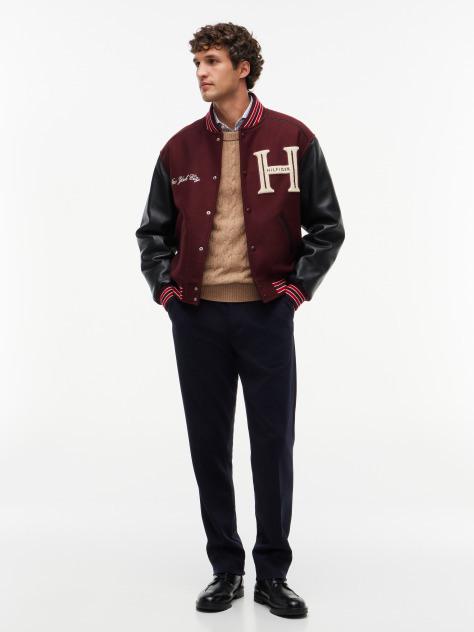 Multi Wool Blend Varsity Jacket With Cashmere  Men