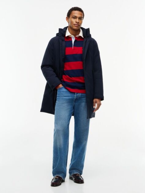 Blue Performance Tech Hooded Padded Parka  Men
