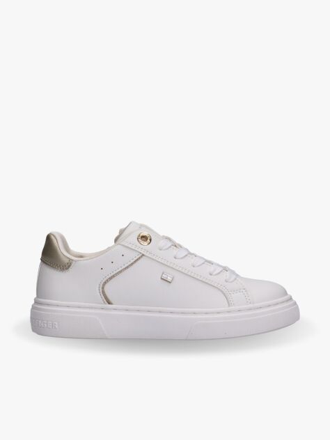 Άσπρο Δετά Sneakers Με Μεταλιζέ Λεπτομέρεια  Κορίτσια
