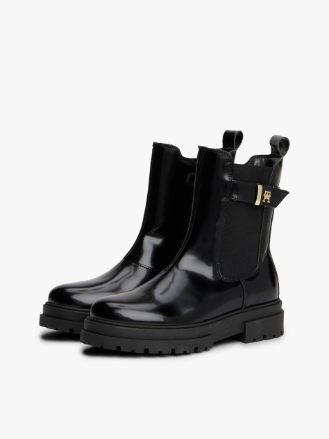 Black TH Monogram Cleat Boots  Girls
