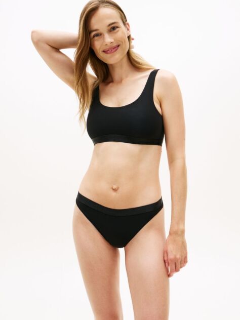 Μαύρο Bralette Σουτιέν Με Λογότυπο Και Λαιμόκοψη Scoop  Γυναίκες