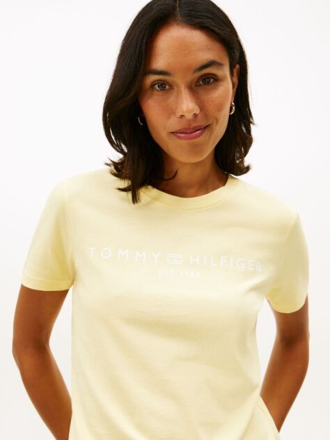 Κίτρινο T-Shirt Με Κλασική Λαιμόκοψη Και Λογότυπο  Γυναίκες
