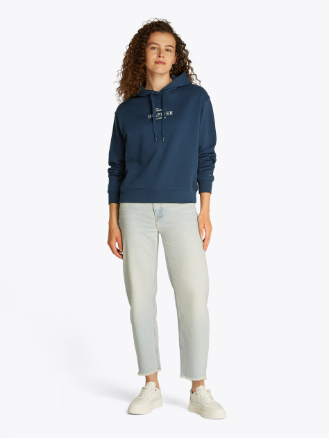 Μπλε Hoody Με Κεντητό Σημαιάκι  Γυναίκες