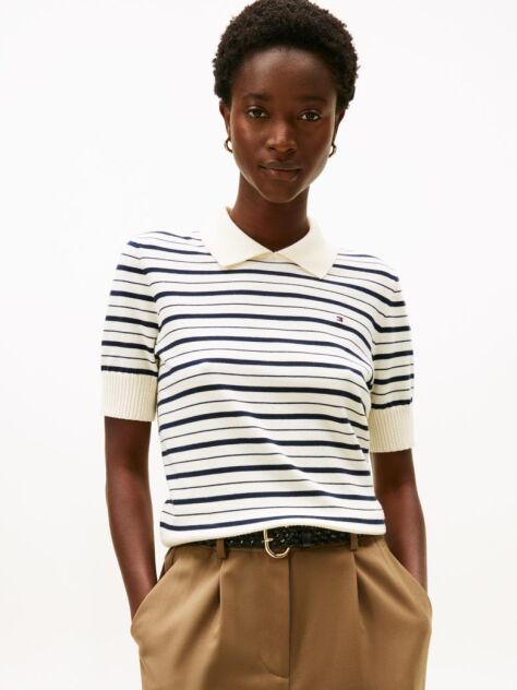Multi Short Sleeve Polo Jumper  Women