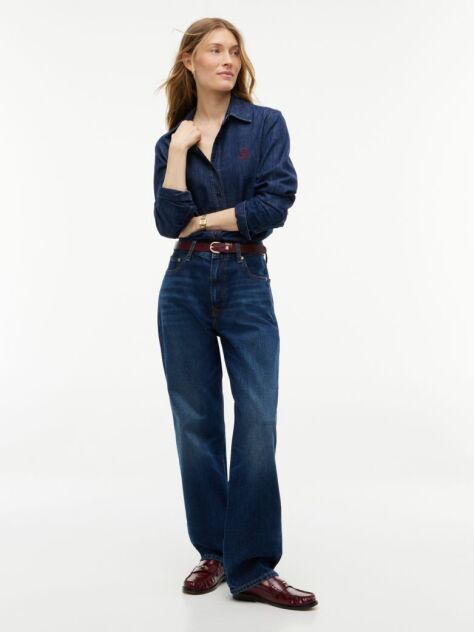 Blue Sarah High Rise Straight Faded Jeans  Women