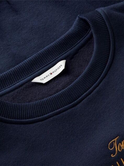 Μπλε Άνετο Fleece Φούτερ Με Κεντητό Λογότυπο  Γυναίκες