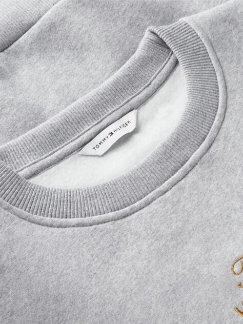 Γκρι Άνετο Fleece Φούτερ Με Κεντητό Λογότυπο  Γυναίκες