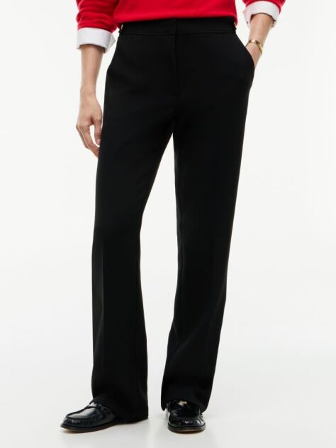 Black Gold-Tone Button Slim Bootcut Trousers  Women