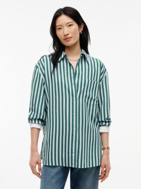 Multi Relaxed Fit Stripe Double Cuff Shirt  Women