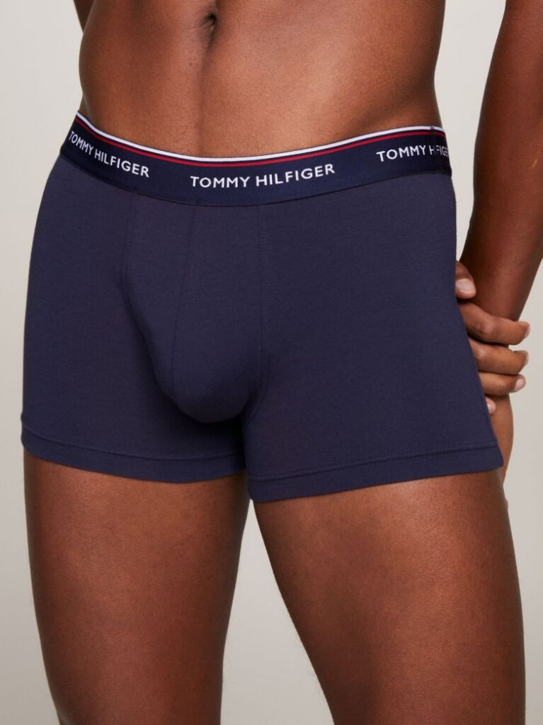 Blue 3-Pack Stretch Cotton Trunks  Men