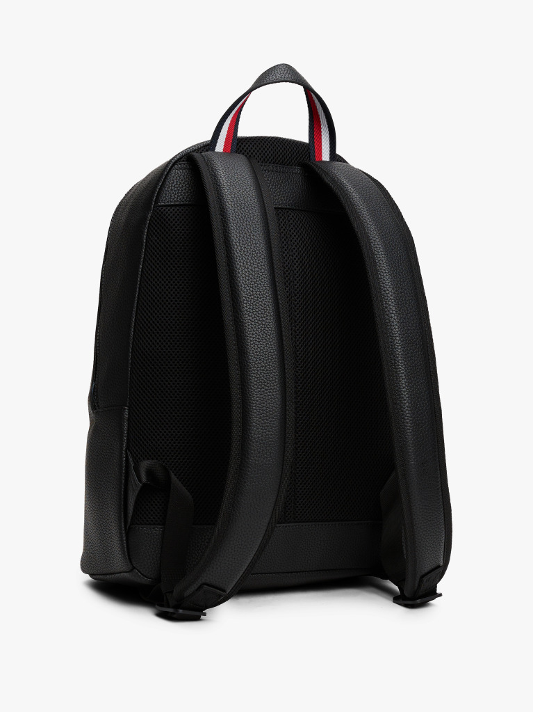 Black Essential Polyurethane Backpack  Men
