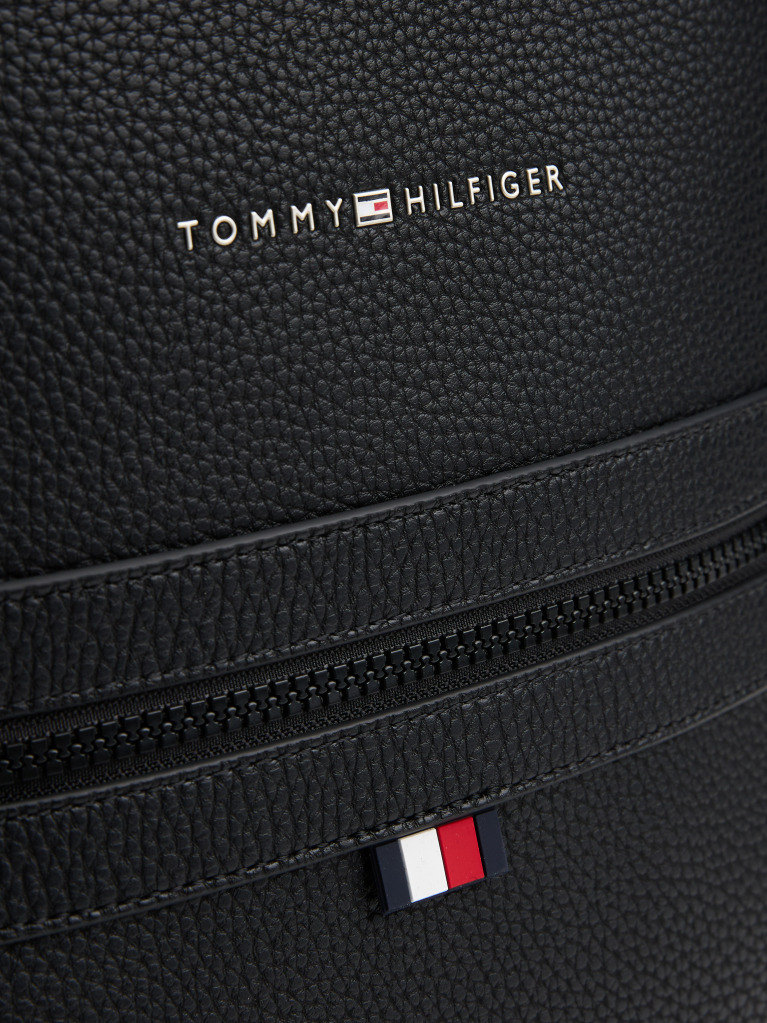 Black Essential Polyurethane Backpack  Men