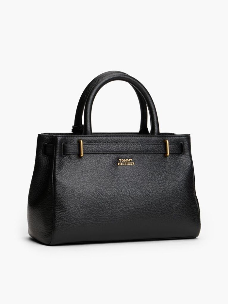 Black The American Icon Leather Crossbody Mini Tote Bag  Women