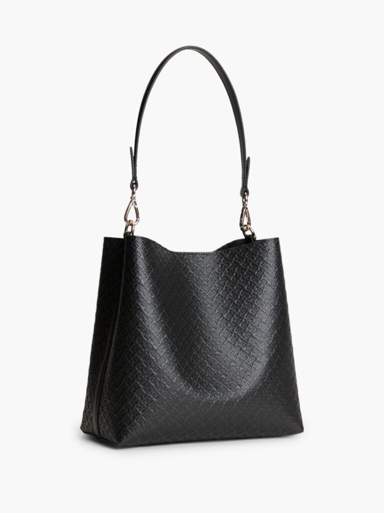 Μαύρο Hilfiger Icon Τσάντα Ώμου Με Ανάγλυφο Σχέδιο  Γυναίκες