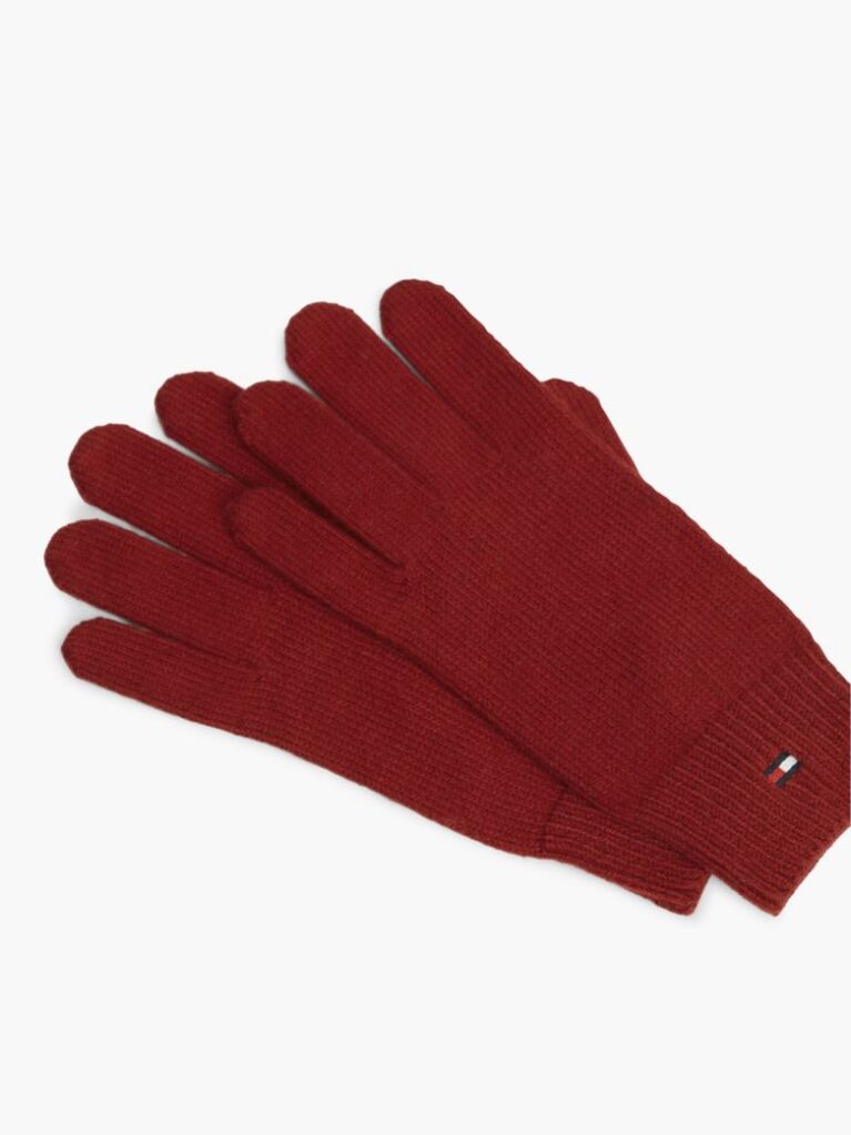 Red Hilfiger Flag Gloves With Wool  Women
