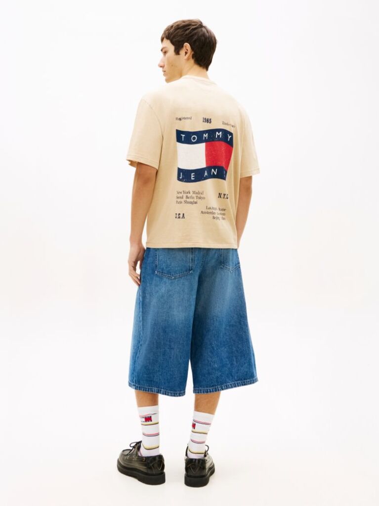 Καφέ T-Shirt Jersey Σε Άνετη Γραμμή Με Λογότυπο στην Πλάτη  Άνδρες