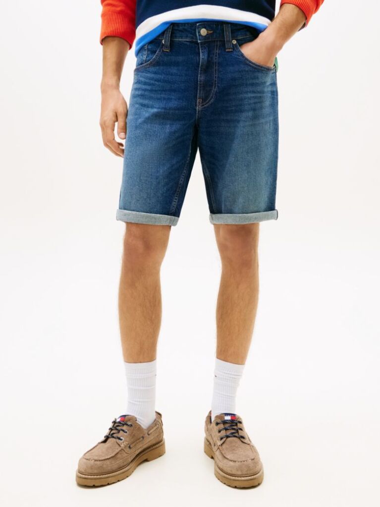 Denim Ronnie Faded Slim Denim Bermuda Shorts  Men