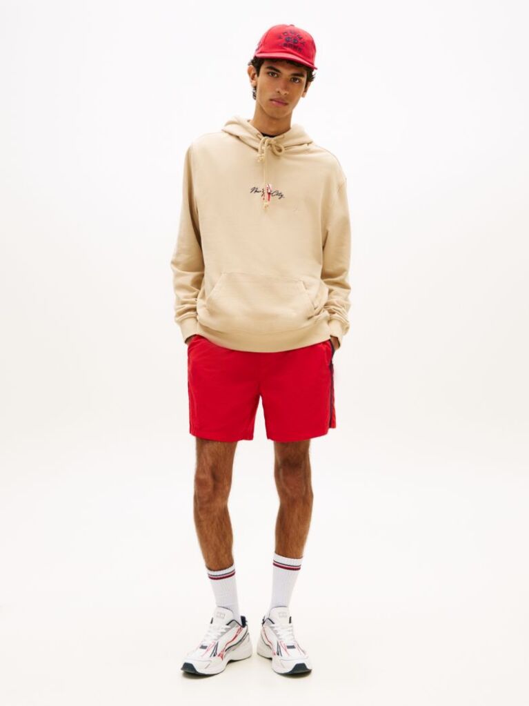 Brown Signature Back Logo Terry Drawstring Hoody  Men