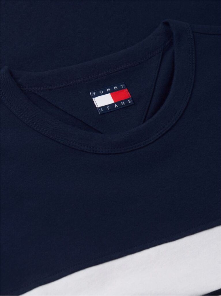 Blue Global Stripe Tape Peached Jersey T-Shirt  Men