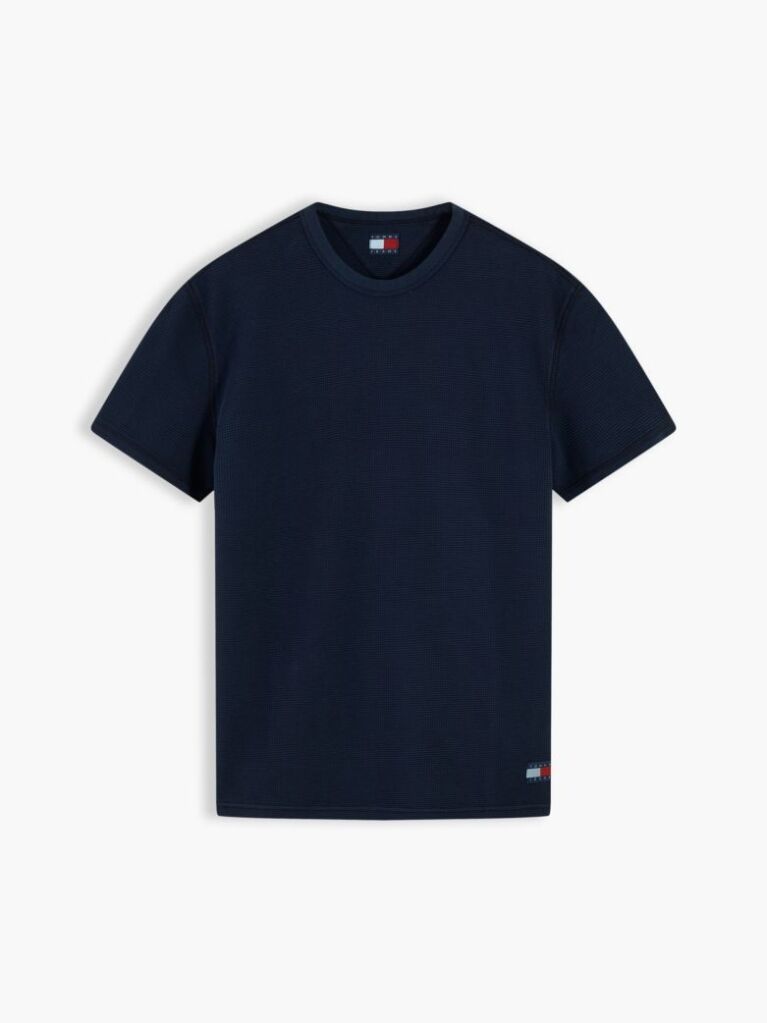 Μπλε Ottoman T-Shirt Με Waffle Πλέξη   Άνδρες