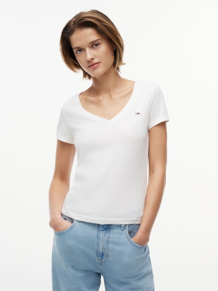 Beige V-Neck T-Shirt  Women