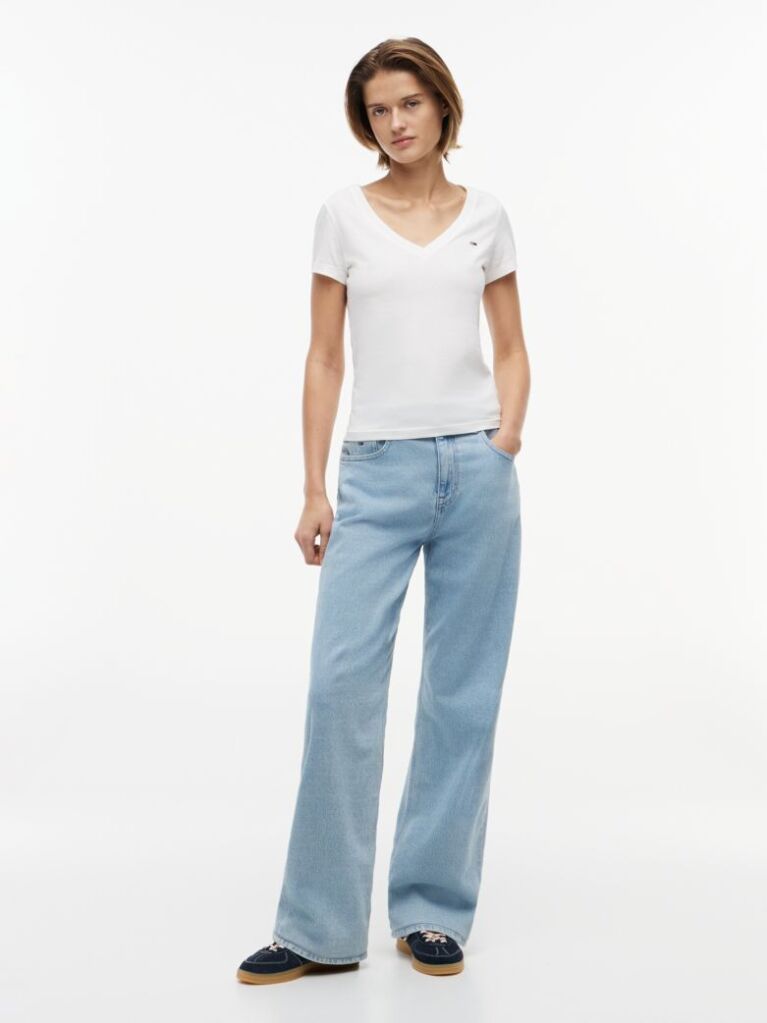 Beige V-Neck T-Shirt  Women