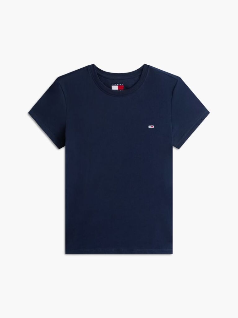 Blue Crew Neck Flag Embroidered T-Shirt  Women