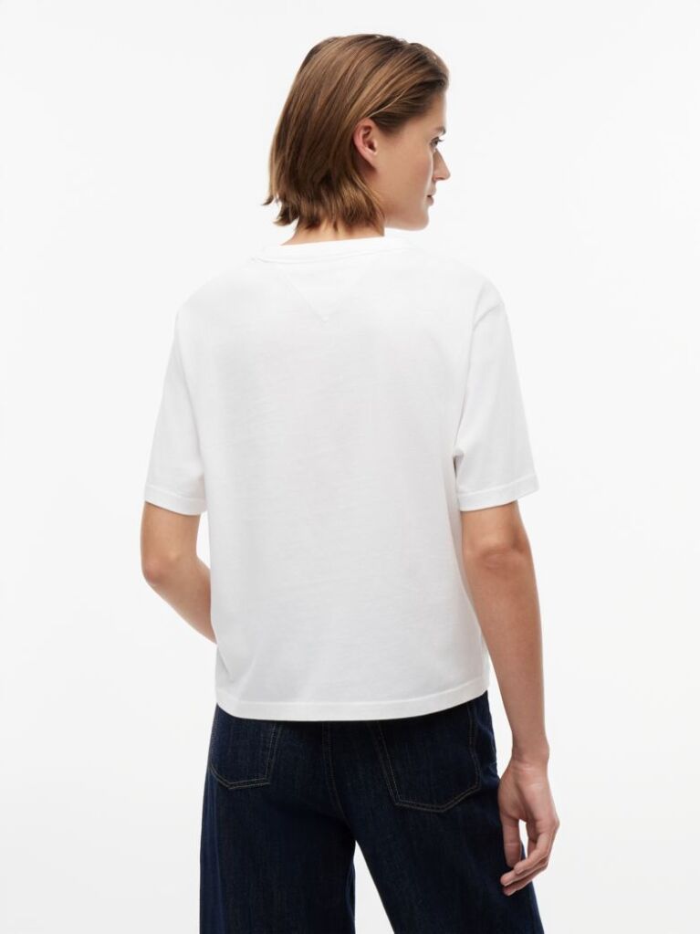 Beige Boxy Badge Tee  Women