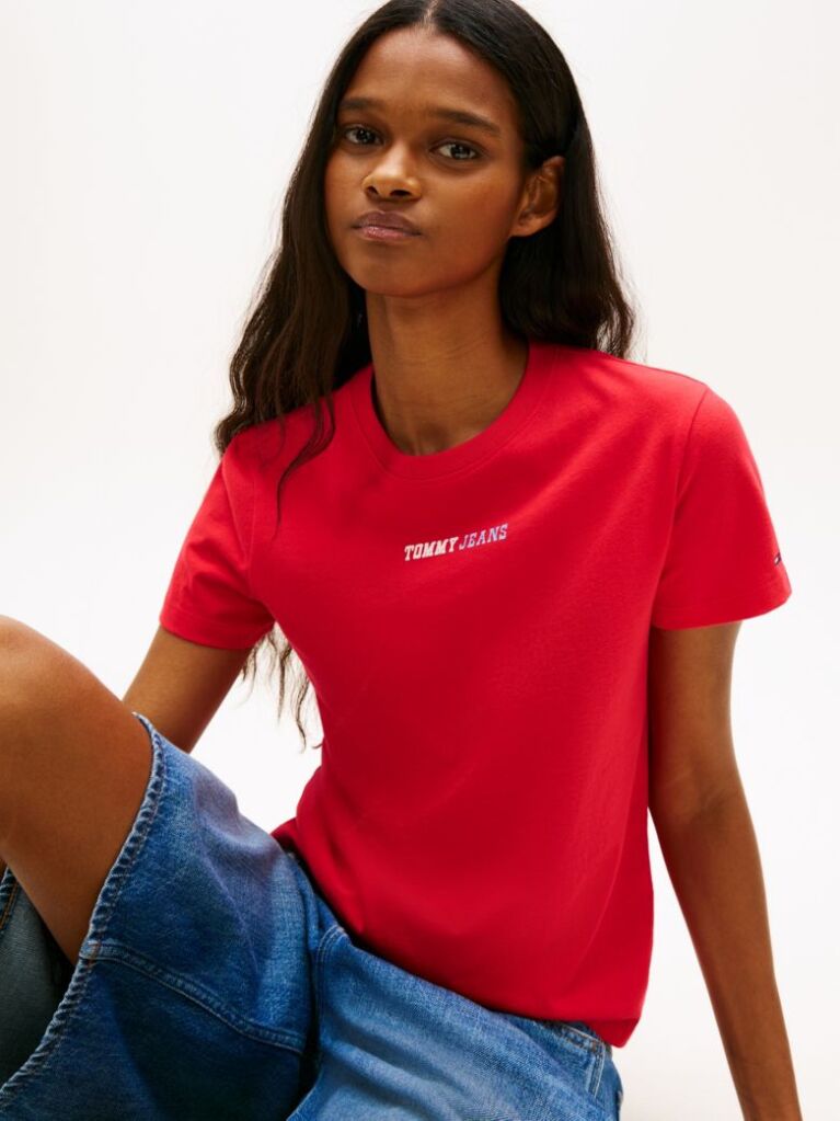 Red Logo Crew Neck T-Shirt  Women