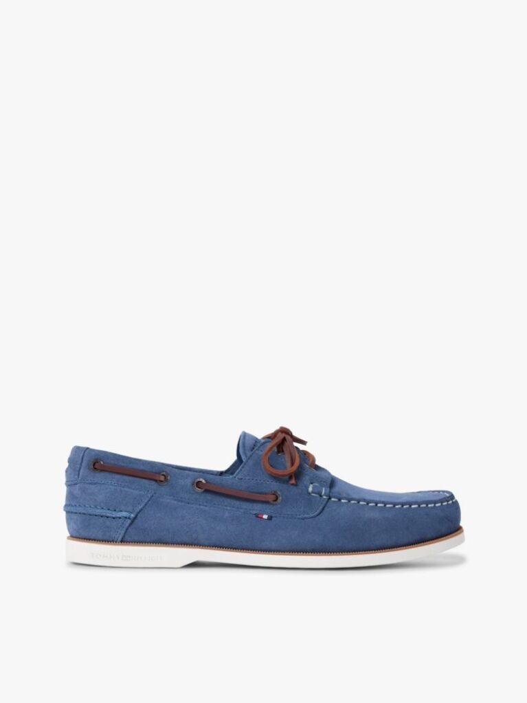 Blue Suede Boat Shoes  Men