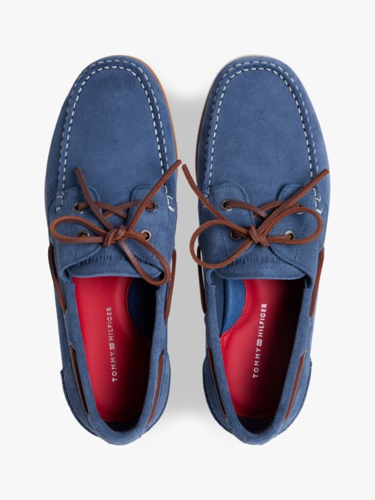 Blue Suede Boat Shoes  Men