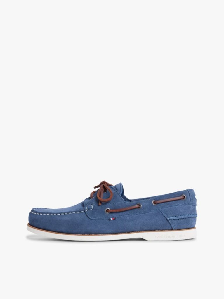 Blue Suede Boat Shoes  Men