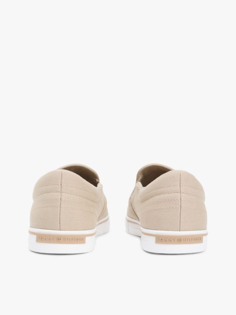 Μπεζ Slip-On Sneakers Από Canvas  Άνδρες